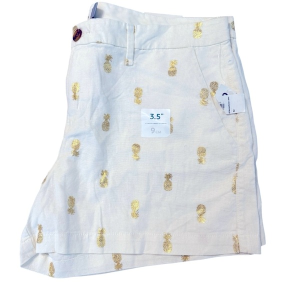 🌹NWT:OLD NAVY GOLD PINEAPPLE CUFFED SHORTS - Picture 1 of 8
